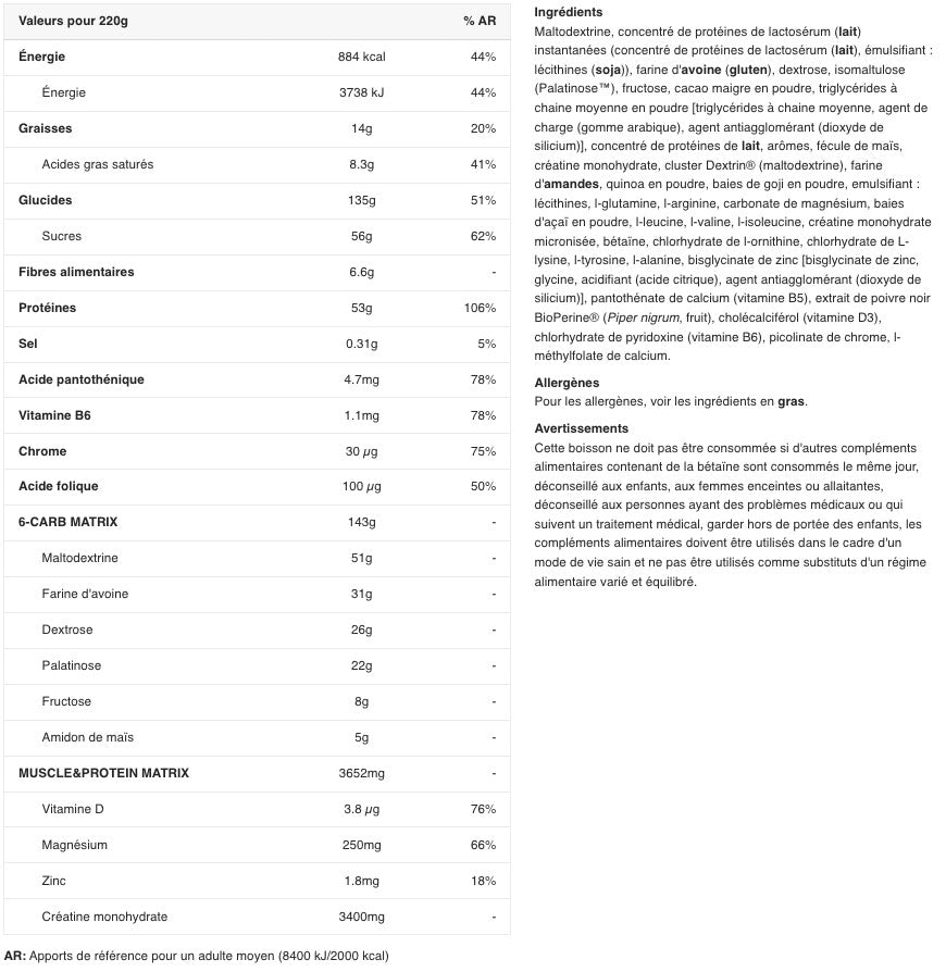 Scitec Nutrition Jumbo Gainer ( Chocolat 1,320kg )
