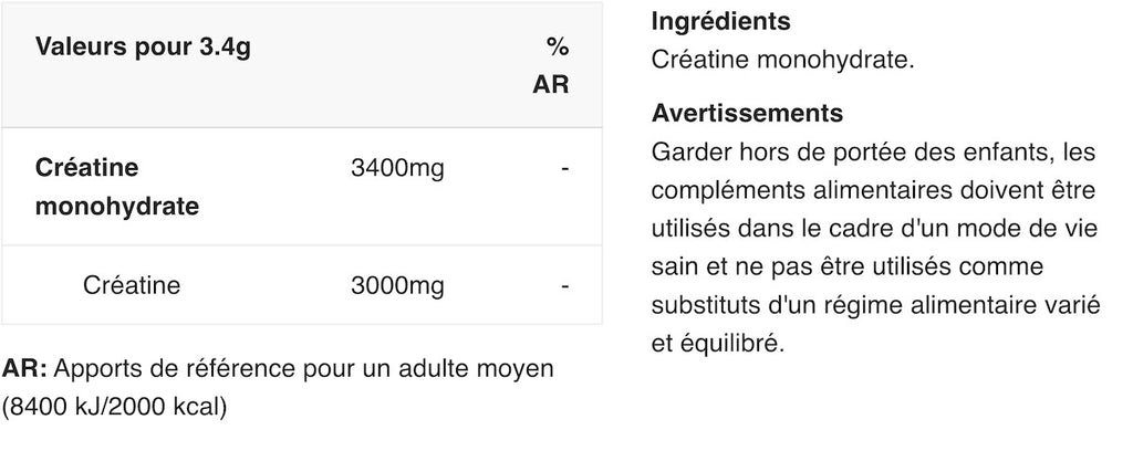 Scitec Nutrition 100% Créatine Monohydrate Saveur Neutre 300g
